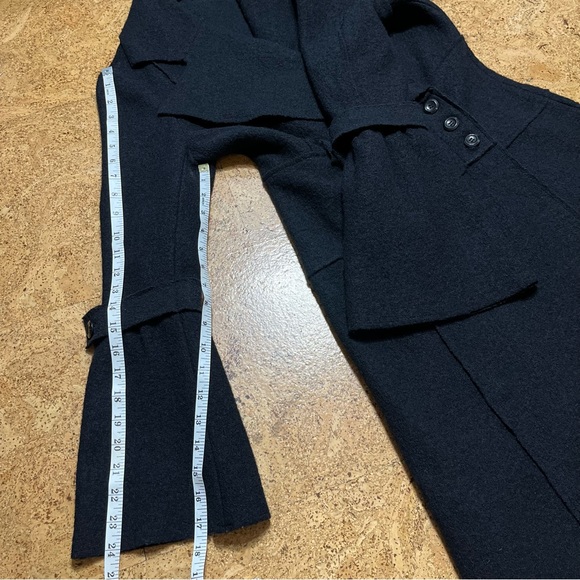 Promod Black Wool Button Coat Sz EU 38/ U.S. 8/M - Picture 14 of 15